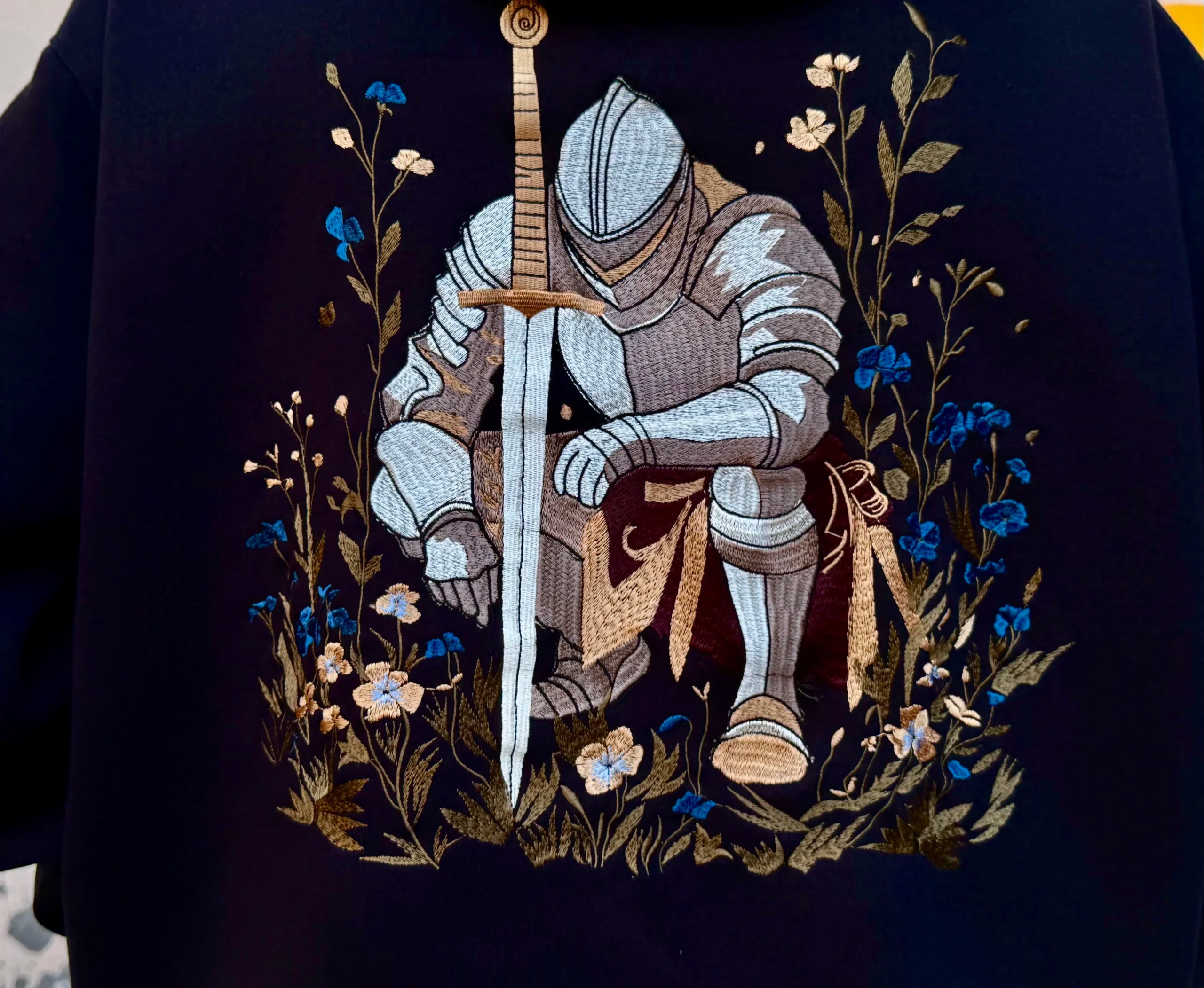 Black Sword Embroidered Hoodie