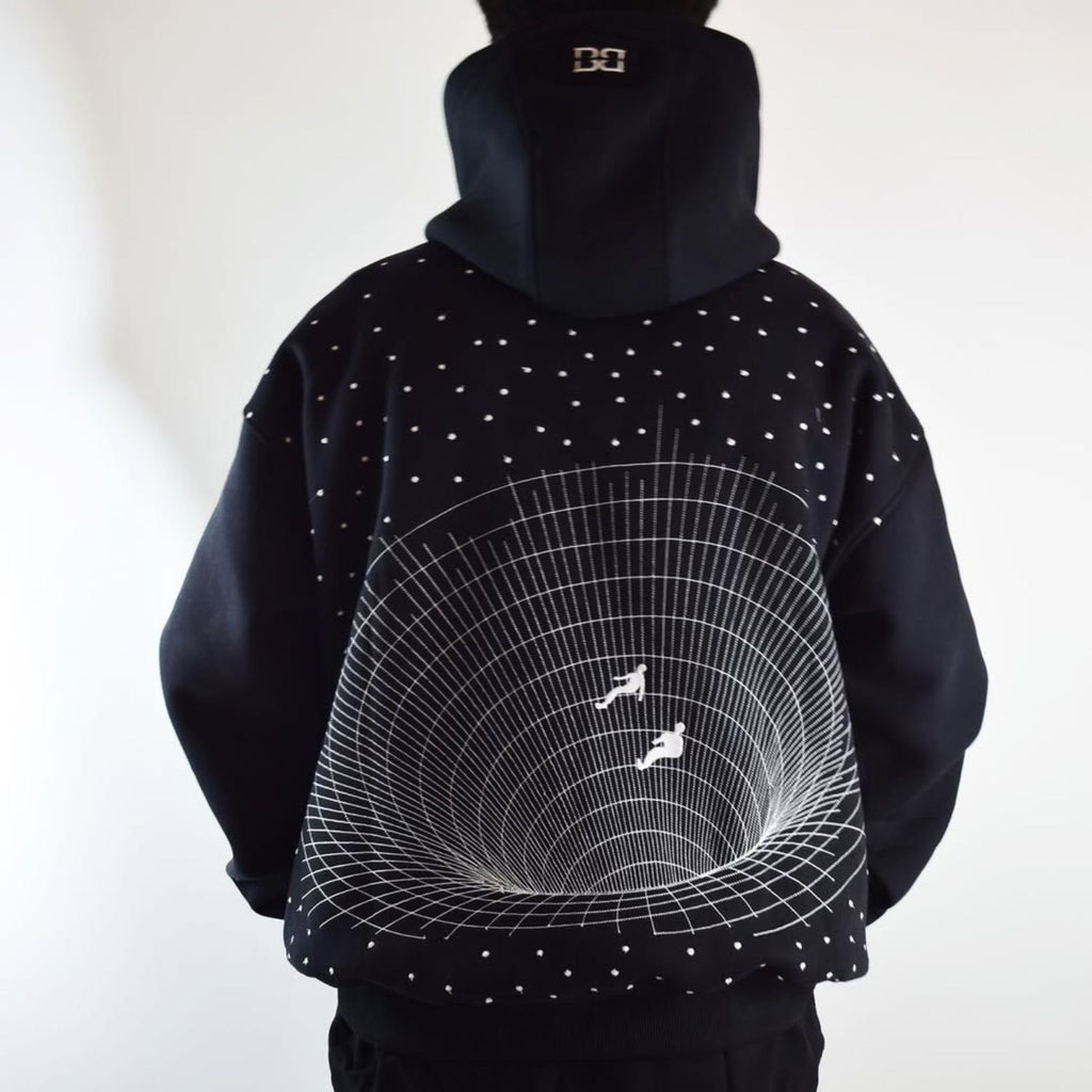 BB Matrix Embroidered Hoodie – Black