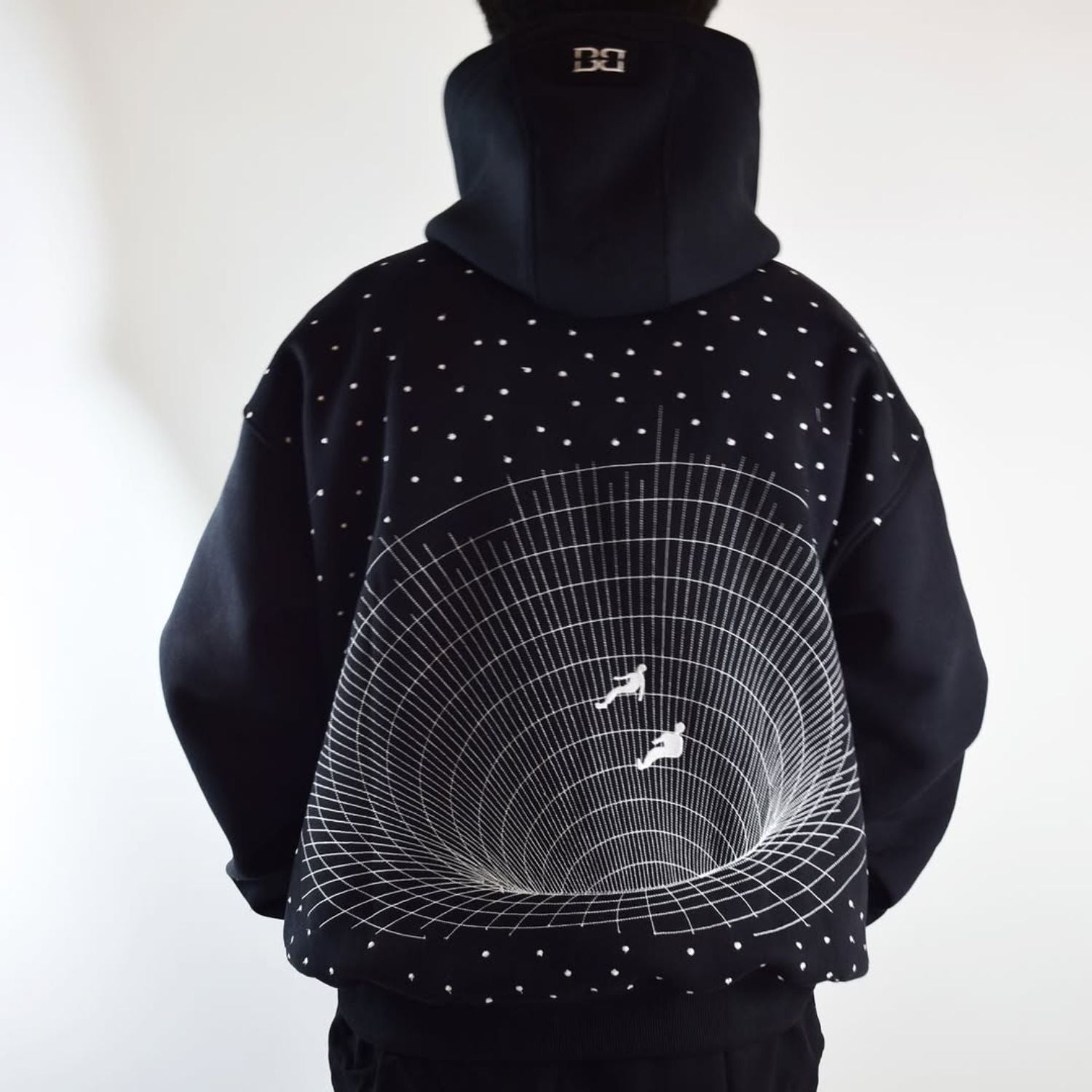 BB Matrix Embroidered Hoodie – Black