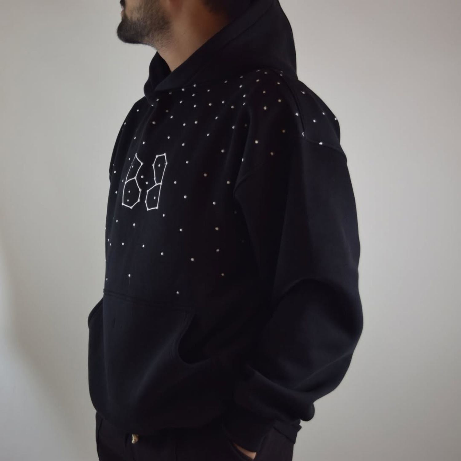 BB Matrix Embroidered Hoodie – Black
